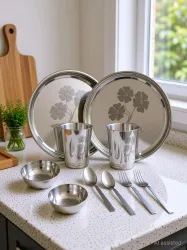 LIMETRO STEEL Pack of 10 Stainless Steel Dinner Set (Steel)