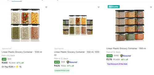 Image of Linear Plastic Storage Box Starting @ ₹300