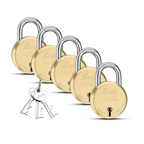 Image of Link 65mm New Brass Round Padlocks 5Pcs Set 