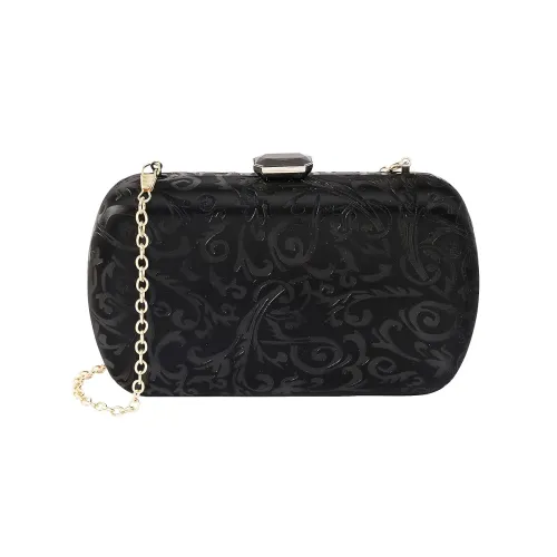 Image of Lino Perros Floral Black Clutch