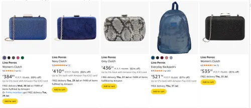 Image of Lino Perros Handbags & Wallets Min 70% Discount