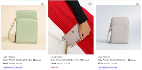 Image of Lino Perros Sling Bags at minimum 70% Discount