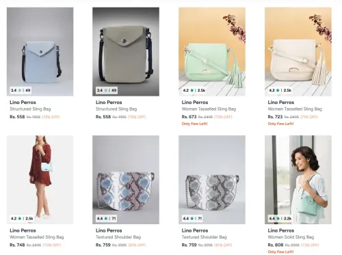Image of Lino Perros Women's Sling Bags Up to 80% Discount