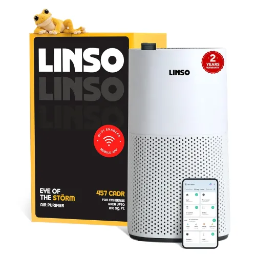 Image of LINSO STORM India's 1st UVC Smart HEPA H13 Air Purifier 457m³/h CADR