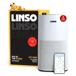 LINSO STORM Indias 1st UVC Smart HEPA H13 Air Purifier 457m³/h CADR