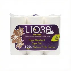 Liora 2 Ply Toilet Paper Roll | 2,220 Pulls | 185 Pulls x 12 Rolls| Ultra-Soft, Highly Absorbent Tissue | Compatible with All Dispensers | Ideal for Home, Office & Restaurant Use (12 Roll in...