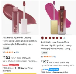 Lipsticks at minimum 78% Discount