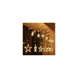 Litehom 108 LED Star Curtain Lights – Warm White (Pack of 1)