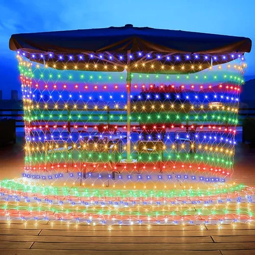 Image of Litehom Copper Led Net Mesh String Lights 9.8FtX6.6Ft
