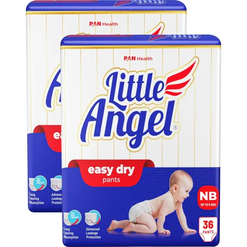 Image of Little Angel Easy Dry Pull-Up Diaper Pants For Unisex, With 12 Hrs Absorption New Born(Nb/Xs) Size, 72 Count, Up To 5 Kg
