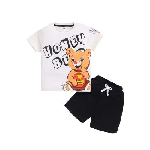 Image of LITTLE NINJA Cotton Half Sleeves Shorts Set