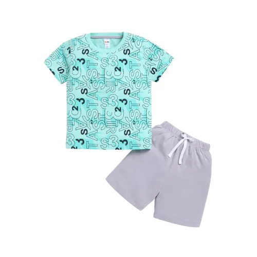 Image of LITTLE NINJA Cotton Half Sleeves Shorts Set