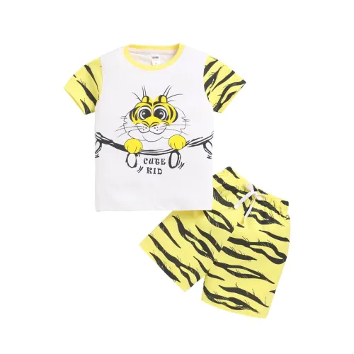 Image of LITTLE NINJA Cotton Tee & Shorts Set