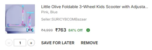 Image of Little Olive Foldable 3-Wheel Kids Scooter