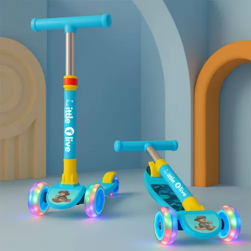 Image of Little Olive LED Adjustable Kids Scooter (Blue)