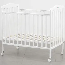Little Olive Star Wooden Baby Cot for Newborn, Snow White