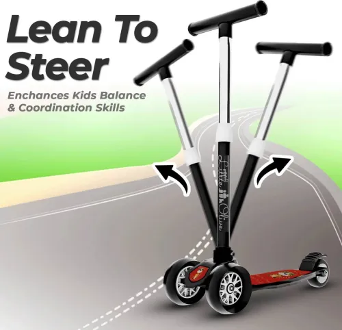 Image of Little Olive Tikes Adjustable Scooter with Wide Brakes for Kids, Lightweight, Foldable  (Black)