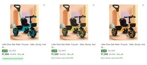 Image of Little Olive Tricycles Upto 76% Discount