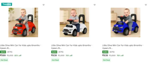Image of Little Olive Mini Ride-On Car for Kids @ Starting ₹599