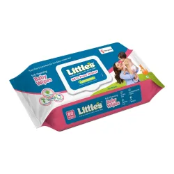 Littles Soft Cleansing Baby Wipes Lid Pack (80 Wipes)