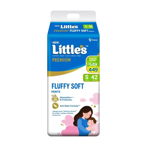 Image of Little's Baby Pants Diapers with Wetness Indicator 4-8 kg, 42 Count Small (S)