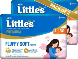 Littles Comfy Baby Pants Diapers Large L 60-Pack