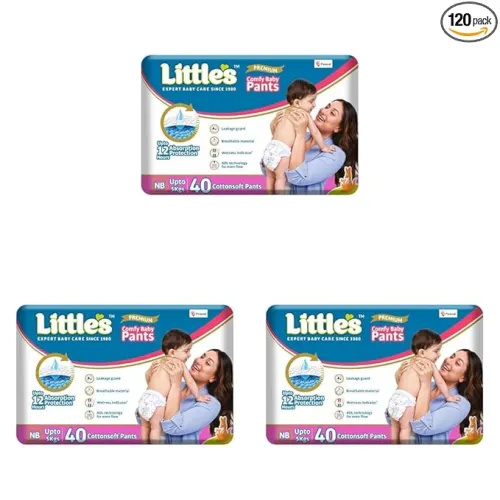 Image of Little's New Born Baby Diaper Pants Style | 40 Count - Pack of 3 