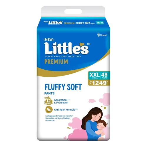 Image of Little's Premium Baby Diapers XXL Size | Pants Style | 15-25 kg | 48 Count - Pack of 1 | Super Jumbo Baby Diaper with Le