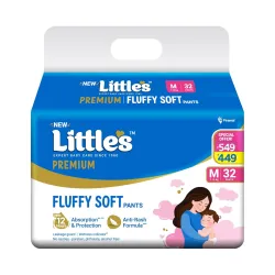 Little’s Premium Baby Diapers M Size 32 Count
