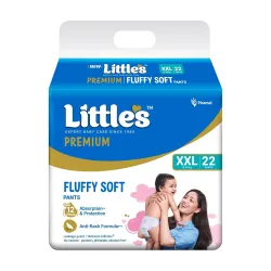 Littles Premium Baby Diapers XXL Size, 22 Count