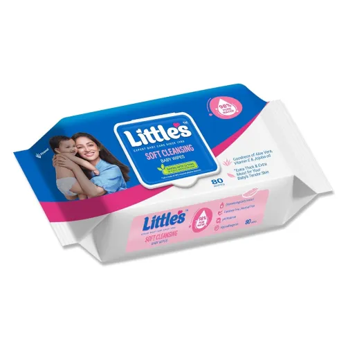 Image of Little's Soft Cleansing Baby Wipes Lid Pack (80 Wipes)