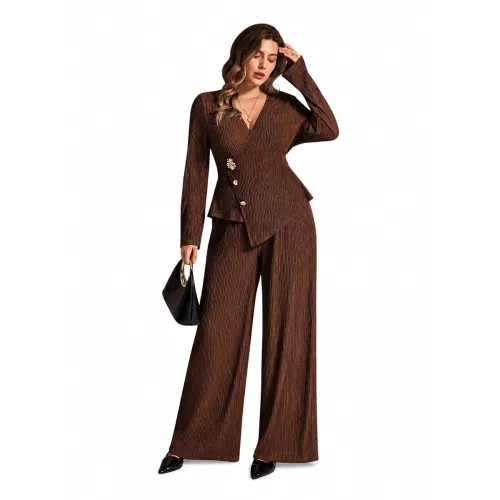 Image of LITZO Women's Co-Ord Set | Stylish Matching Top & Bottom Set