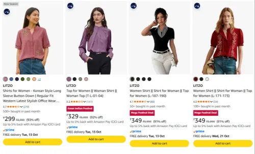 Image of LITZO Women's shirts upto 93% discount 