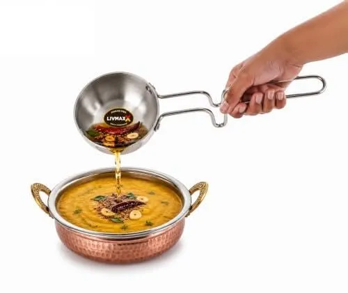 Image of LIVMAX Triply Stainless Steel 12cm Tadka Pan 500ml