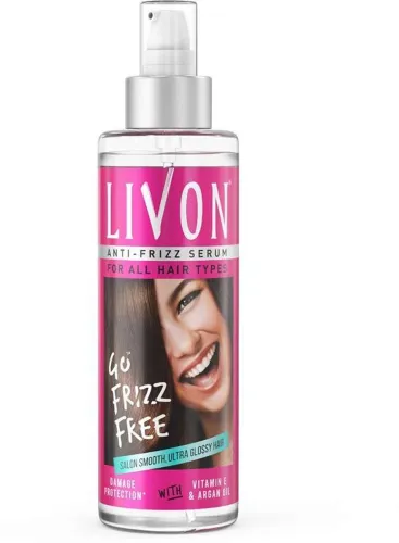 Image of LIVON Hair Serum,For Dry & Frizzy Hair, Provides shine, smoothness & damage protection (200 ml)