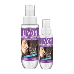 Livon Serum for Women for Dry & Rough Hair For 24 Hour Frizz-free Smoothness, with Argan Oil & Vitamin E, 100 ml and Liv