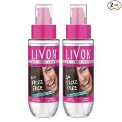 Livon Hair Serum, For Dry & Frizzy Hair | Provides shine, smoothness & damage protection| Leave in serum for women & Men| With Vitamin E & Argan Oil | 100ml (Pack of 2)