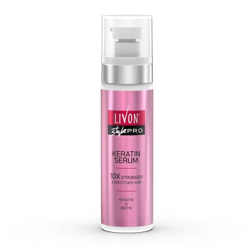Image of Livon Style Pro Keratin Hair Serum for Women | 10X Stronger & Smoother Hair| With Keratin & Biotin| All Hair Types| 100 