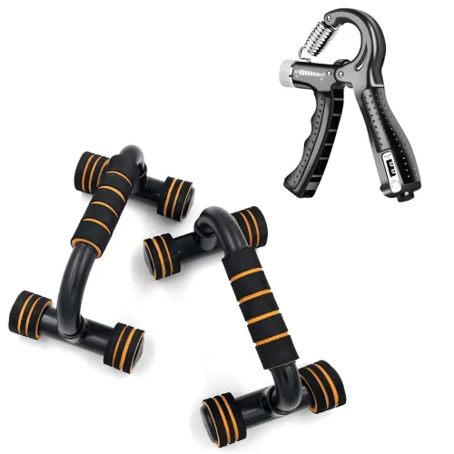 Image of Livox Push Up Bar with R hand gripper- Home Workout Set