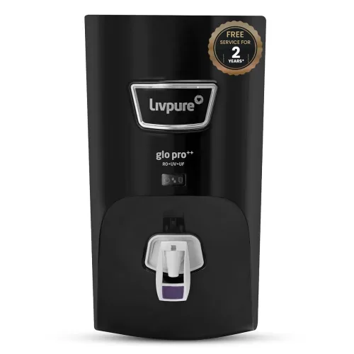 Image of Livpure GLO PRO++ RO+UV+UF 7L Purifier (Black)