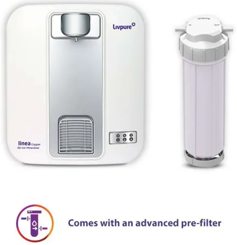 Image of Livpure LIV_LINEA_COPPER 5 L RO + UV + UF Water Purifier (White, Silver)