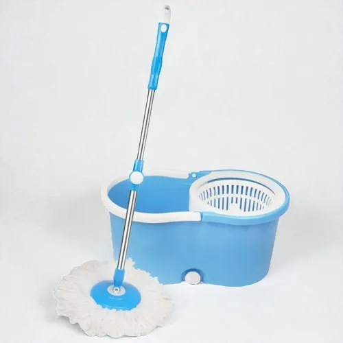 Image of Livronic® Spin Bucket Mop for Floor Cleaning 360° Rotating Microfiber Head & Spin Wet and Dry Bucke