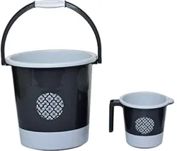 Liza Set Of 2 Durable Plastic Bathroom Bucket Mug
