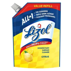Lizol Disinfectant Surface & Floor Cleaner Liquid Refill Pack, Citrus - 1800 ml