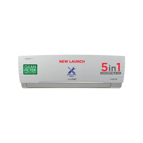 Image of Lloyd 1 Ton 5 Star Inverter Split AC (5 in 1 Convertible, 100% Copper, Anti-Viral + PM 2.5 Filter, White with Graphic De