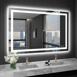 LOAAO LED Bathroom Mirror Anti-Fog Dimmable Lighted Vanity