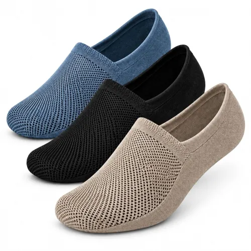 Image of Loafer Socks for Men, Cotton No Show Low Cut Socks with Anti-Slip Heel Grip