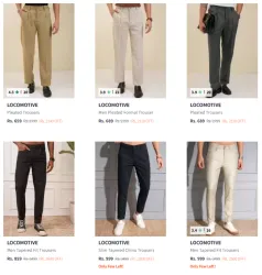 Locomotive Brand Mens Trousers @ Minimum 70% Discount