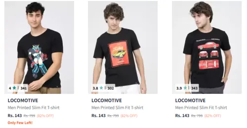 Image of Locomotive Men Fashion Tshirt up to 80% Discount 
