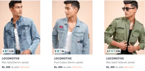 Image of Locomotive Men's jackets Upto 86% Discount